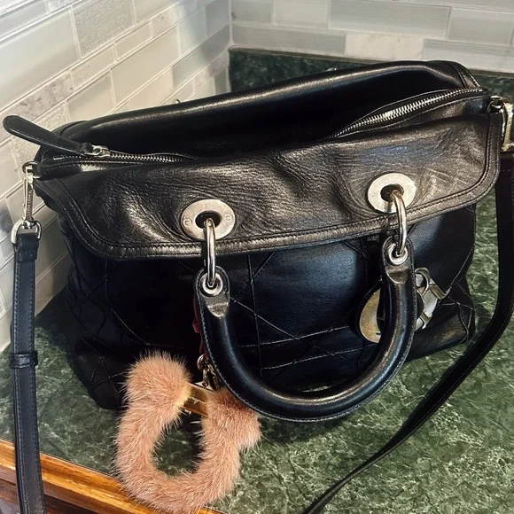 Authentic Dior Gorgeous Black Medium Leather Cannage Granville Bag - Picture 5 of 16